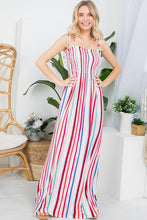 Load image into Gallery viewer, STRIPE SMOCKED MAXI DRESS