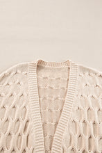 Load image into Gallery viewer, Jet Stream Cable Knit Eyelet Side Pockets Baggy Cardigan