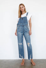 Load image into Gallery viewer, High Waist Ripped Straight Denim Overall Jumpsuit