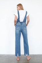 Load image into Gallery viewer, High Waist Ripped Straight Denim Overall Jumpsuit