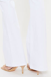 MID RISE WHITE FLARE JEANS-KC6102WT-OP