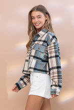 Load image into Gallery viewer, Plaid Crop Shirt Jacket