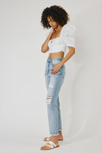 Load image into Gallery viewer, HIGH RISE SLIM STRAIGHT JEANS-KC8708M