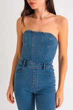 Load image into Gallery viewer, TUBE DENIM JUMPSUIT