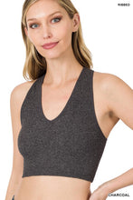 Load image into Gallery viewer, Ribbed Cropped Racerback Tank Top