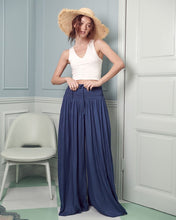 Load image into Gallery viewer, Ruched waist wide resort pants