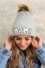 Load image into Gallery viewer, Chenille Mama Patch Faux Fur Pom Beanie Cap