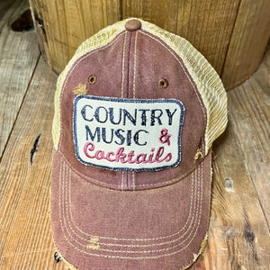 Country Music & Cocktails Hat Patch Hat