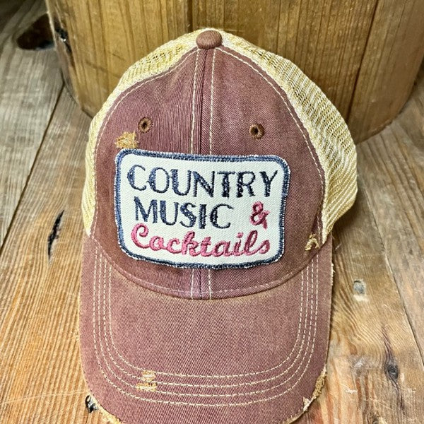 Country Music & Cocktails Hat Patch Hat