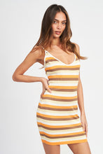 Load image into Gallery viewer, STRIPPED BODYCON MINI DRESS