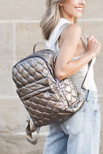 Load image into Gallery viewer, Jade Metallic Puffer Backpack