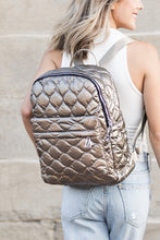 Load image into Gallery viewer, Jade Metallic Puffer Backpack