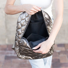 Load image into Gallery viewer, Jade Metallic Puffer Backpack