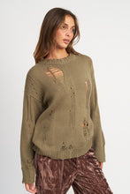 Load image into Gallery viewer, DISTRESSED OVERSIZED SWEATER