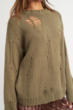Load image into Gallery viewer, DISTRESSED OVERSIZED SWEATER