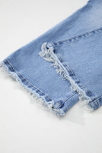 Load image into Gallery viewer, Beau Blue Mineral Wash Raw Hem High Waist Flared Jeans