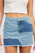Load image into Gallery viewer, PATCH WORK DENIM MINI SKIRT