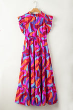 Load image into Gallery viewer, Abstract High Waist Ruffle Tiered Long Dress
