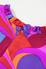 Load image into Gallery viewer, Abstract High Waist Ruffle Tiered Long Dress
