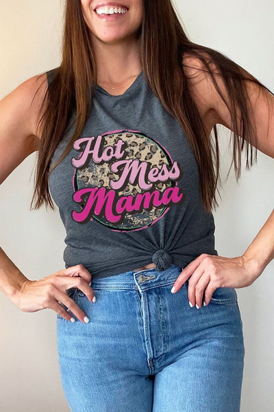 Mother's Day Hot Mess Mama Circle Tank Top