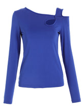Load image into Gallery viewer, Cutout Asymmetrical Neck Long Sleeve T-Shirt