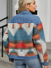 Load image into Gallery viewer, Geometric Button Up Long Sleeve Denim Jacket