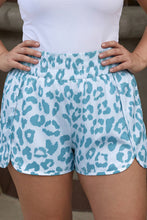 Load image into Gallery viewer, Beau Blue Plus Size Leopard Elastic Waist Athletic Shorts