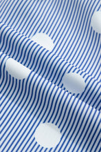 Load image into Gallery viewer, Sky Blue Polka Dot Print Shirred High Waist Casual Shorts