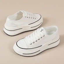 Load image into Gallery viewer, Tied Round Toe Platform Sneakers