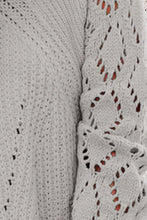 Load image into Gallery viewer, Openwork Round Neck Lantern Sleeve Sweater