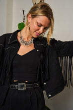 Load image into Gallery viewer, Suede Studded Fringe Jacket PLUS JJO5009P
