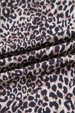 Load image into Gallery viewer, Brown Wild Leopard Print Contrast Lace Striped Detail Drawstring Pants