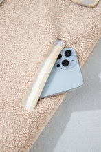Load image into Gallery viewer, Smoke Gray Plaid Patchwork Collared Button-up Sherpa Long Coat