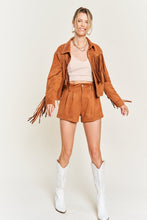 Load image into Gallery viewer, Suede Studded Fringe Jacket JJO5009