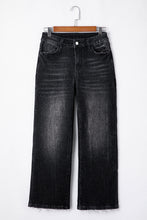 Load image into Gallery viewer, Carbon Grey Mineral Wash Raw Hem High Waist Flared Jeans