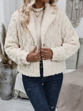 Load image into Gallery viewer, Fuzzy Button Up Collared Neck Jacket