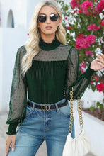 Load image into Gallery viewer, Mesh Long Sleeve Velvet Bodysuit