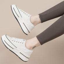 Load image into Gallery viewer, Tied Round Toe Platform Sneakers