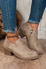Load image into Gallery viewer, Philippine Gray Tulip Opening Suede Ankle Boots