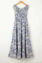 Load image into Gallery viewer, Blue Boho Paisley Print Off Shoulder Maxi Dress