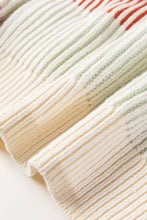Load image into Gallery viewer, Pink Colorblock Textured Knit Bubble Sleeve Sweater