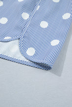 Load image into Gallery viewer, Sky Blue Polka Dot Print Shirred High Waist Casual Shorts