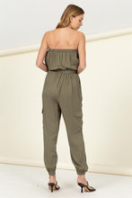 Load image into Gallery viewer, Flap Pocket Side Belted Tube Jumpsuit
