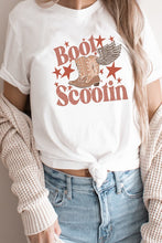 Load image into Gallery viewer, Boot Scootin Winged Cowboy Boots Stars Graphic Tee