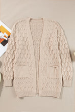 Load image into Gallery viewer, Jet Stream Cable Knit Eyelet Side Pockets Baggy Cardigan