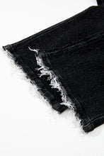 Load image into Gallery viewer, Carbon Grey Mineral Wash Raw Hem High Waist Flared Jeans