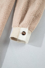 Load image into Gallery viewer, Smoke Gray Plaid Patchwork Collared Button-up Sherpa Long Coat