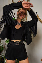 Load image into Gallery viewer, Suede Studded Fringe Jacket PLUS JJO5009P