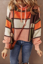 Load image into Gallery viewer, Drawstring Color Block Mock Neck Sweater