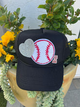 Load image into Gallery viewer, Baseball Patch Black Mesh Trucker Hat